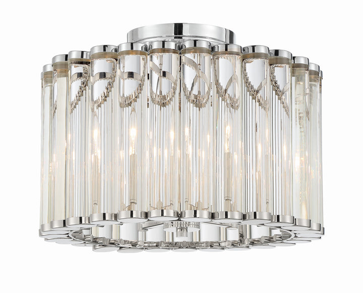 Libby Langdon Elliot 4 Light Polished Nickel Semi Flush Mount Crystorama