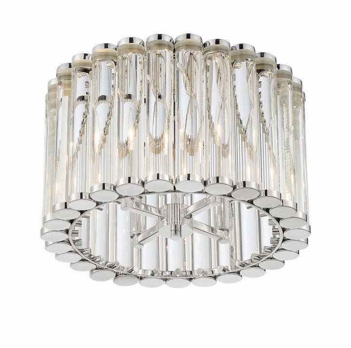 Libby Langdon Elliot 4 Light Polished Nickel Semi Flush Mount Crystorama