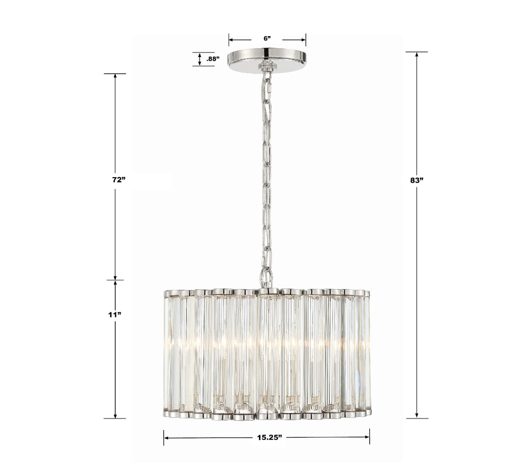 Crystorama Crystorama Libby Langdon Elliot 4 Light Polished Nickel Mini Chandelier