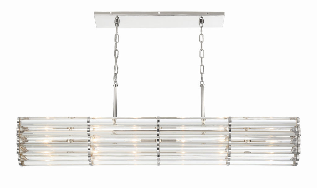 Crystorama Crystorama Libby Langdon Elliot 6 Light Polished Nickel Linear Chandelier