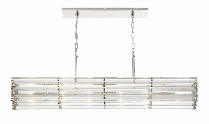 Crystorama Crystorama Libby Langdon Elliot 6 Light Polished Nickel Linear Chandelier