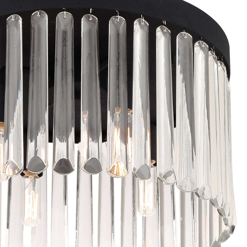 Emory 4 Light Black Forged Flush Mount Crystorama