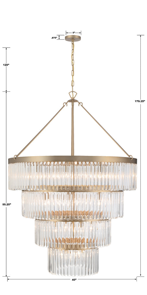 Crystorama Crystorama Emory 22 Light Modern Gold Chandelier