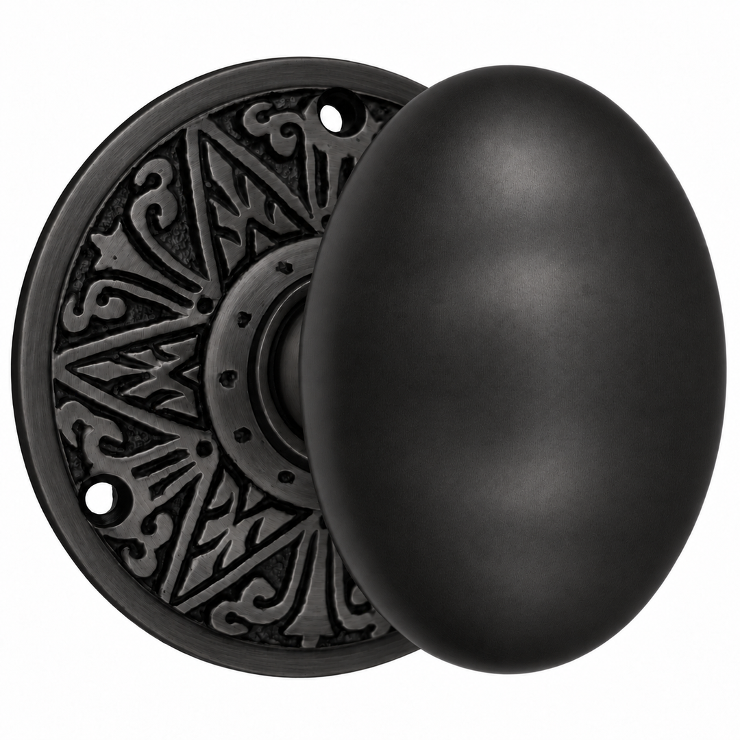 Eastlake Rosette Door Set with Egg Door Knobs (Several Finishes Available)