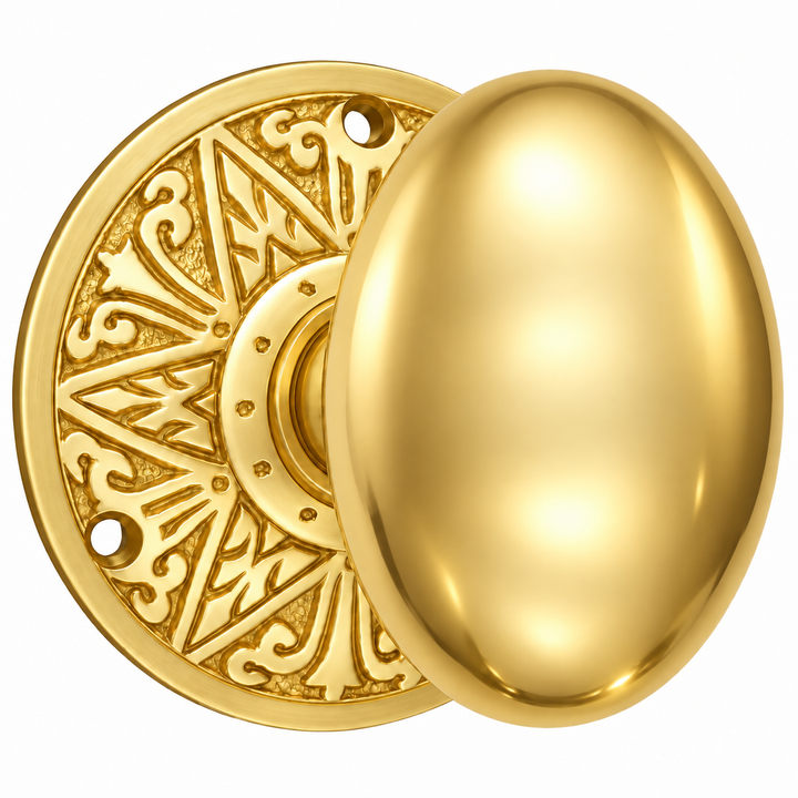 Eastlake Rosette Door Set with Egg Door Knobs (Several Finishes Available)