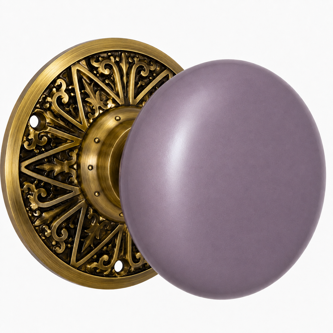 Lancaster Door Set With Grey Porcelain Knob