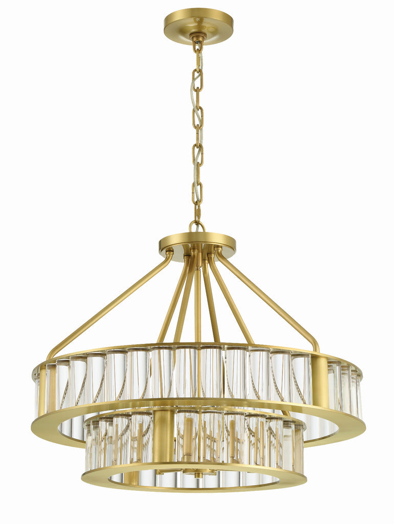 Crystorama Crystorama Libby Langdon Farris 6 Light Aged Brass Chandelier