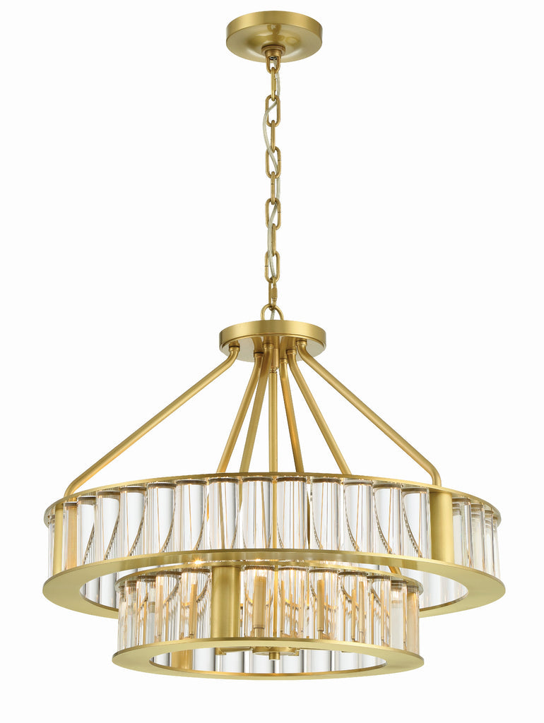 Crystorama Crystorama Libby Langdon Farris 6 Light Aged Brass Chandelier