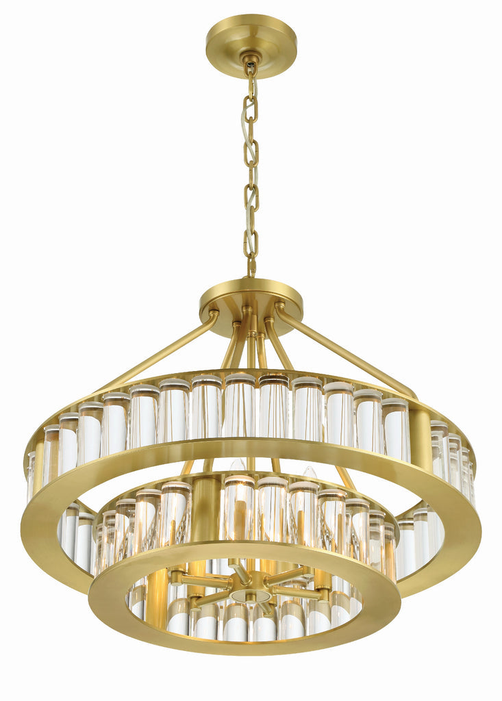 Crystorama Crystorama Libby Langdon Farris 6 Light Aged Brass Chandelier
