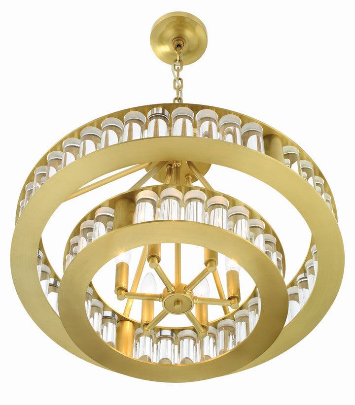 Crystorama Crystorama Libby Langdon Farris 6 Light Aged Brass Chandelier