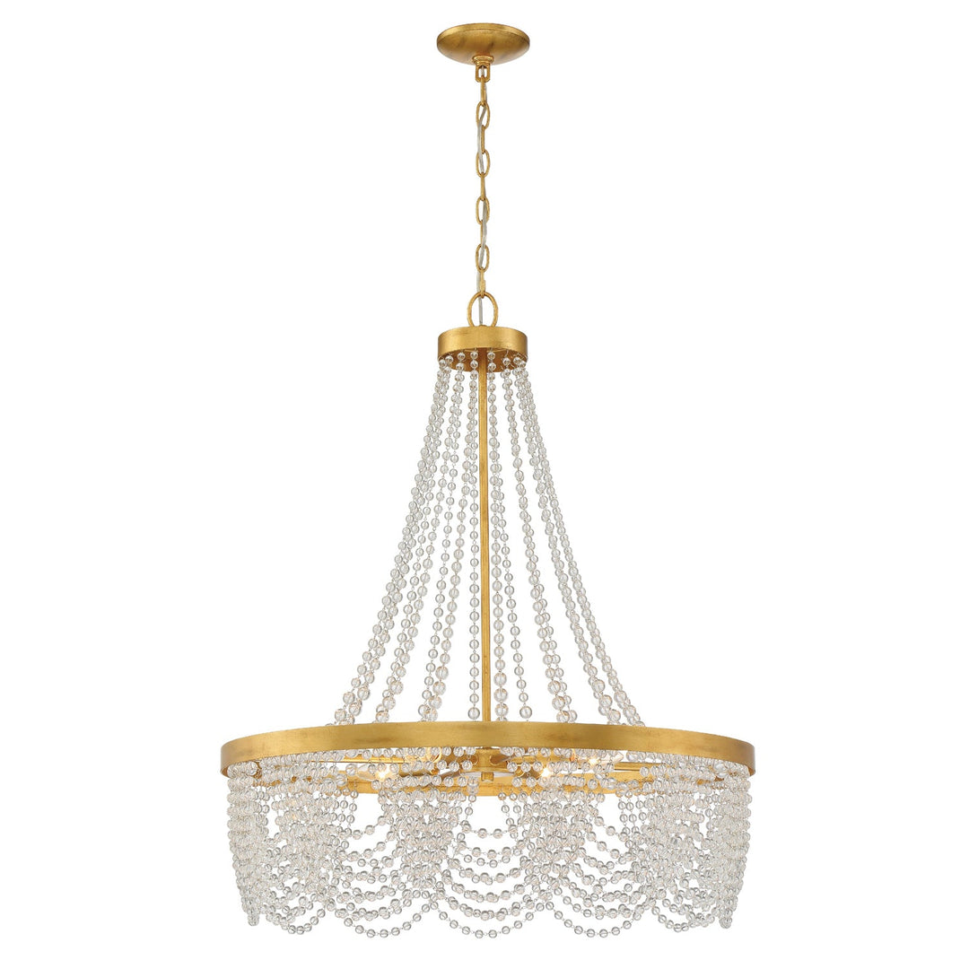 Crystorama Crystorama Fiona 4 Light Antique Gold Chandelier with Clear Beads