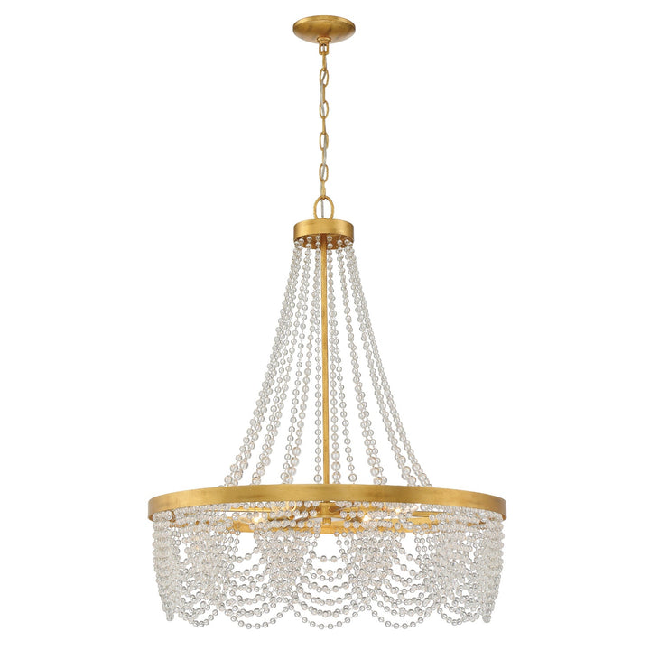 Crystorama Crystorama Fiona 4 Light Antique Gold Chandelier with Clear Beads