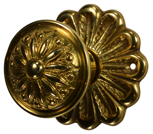 Maltesia Flower Rosette Door Set with Floral Imprint Door Knobs (Several Finishes Available) COPPER MOUNTAIN HARDWARE