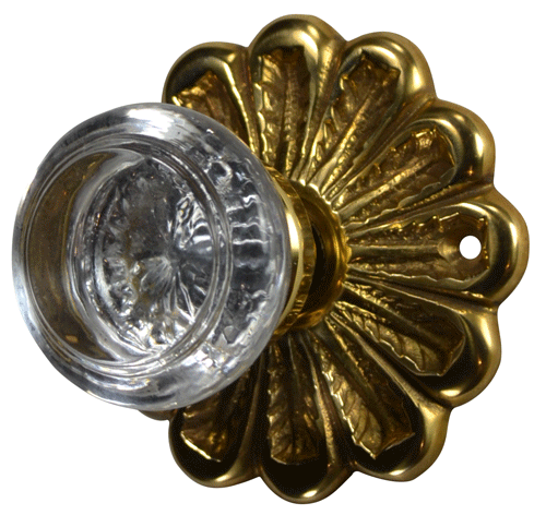 Maltesia Flower Rosette Door Set with White Porcelain Door Knobs (Several Finishes Available) COPPER MOUNTAIN HARDWARE