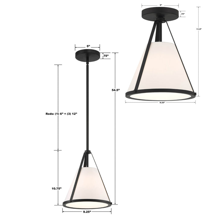 Crystorama Crystorama Fulton 1 Light Black Pendant