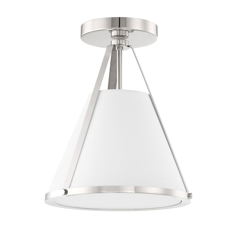 Fulton 1 Light Polished Nickel Semi Flush Mount Crystorama