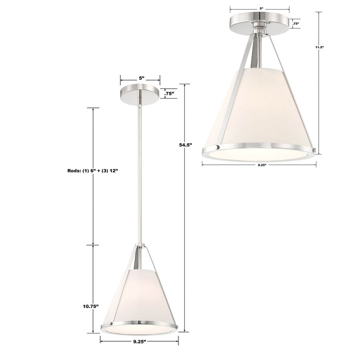 Crystorama Crystorama Fulton 1 Light Polished Nickel Pendant