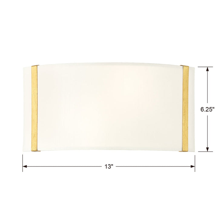 Crystorama Crystorama Fulton 2 Light Antique Gold Sconce