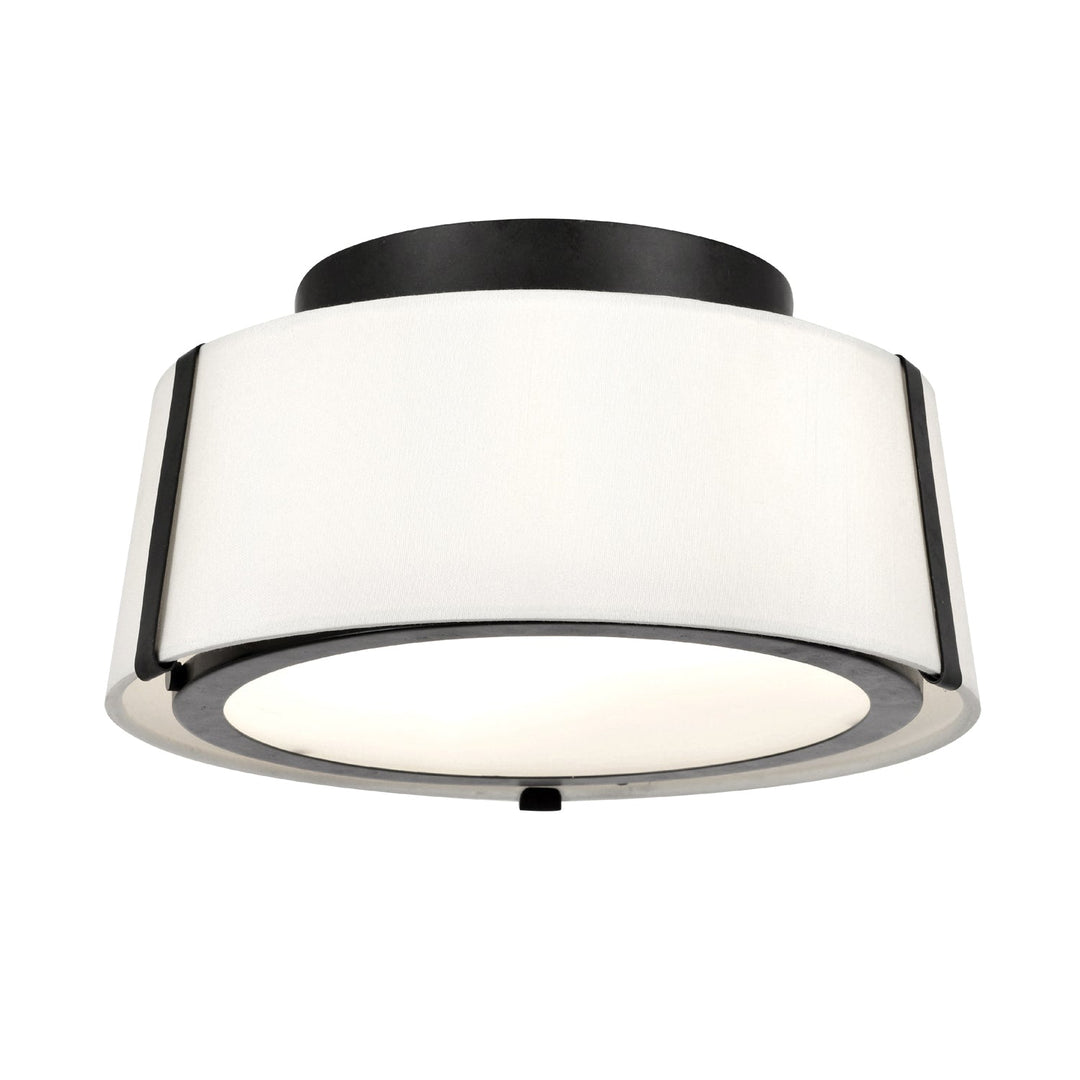 Fulton 2 Light Matte Black Semi Flush Mount Crystorama