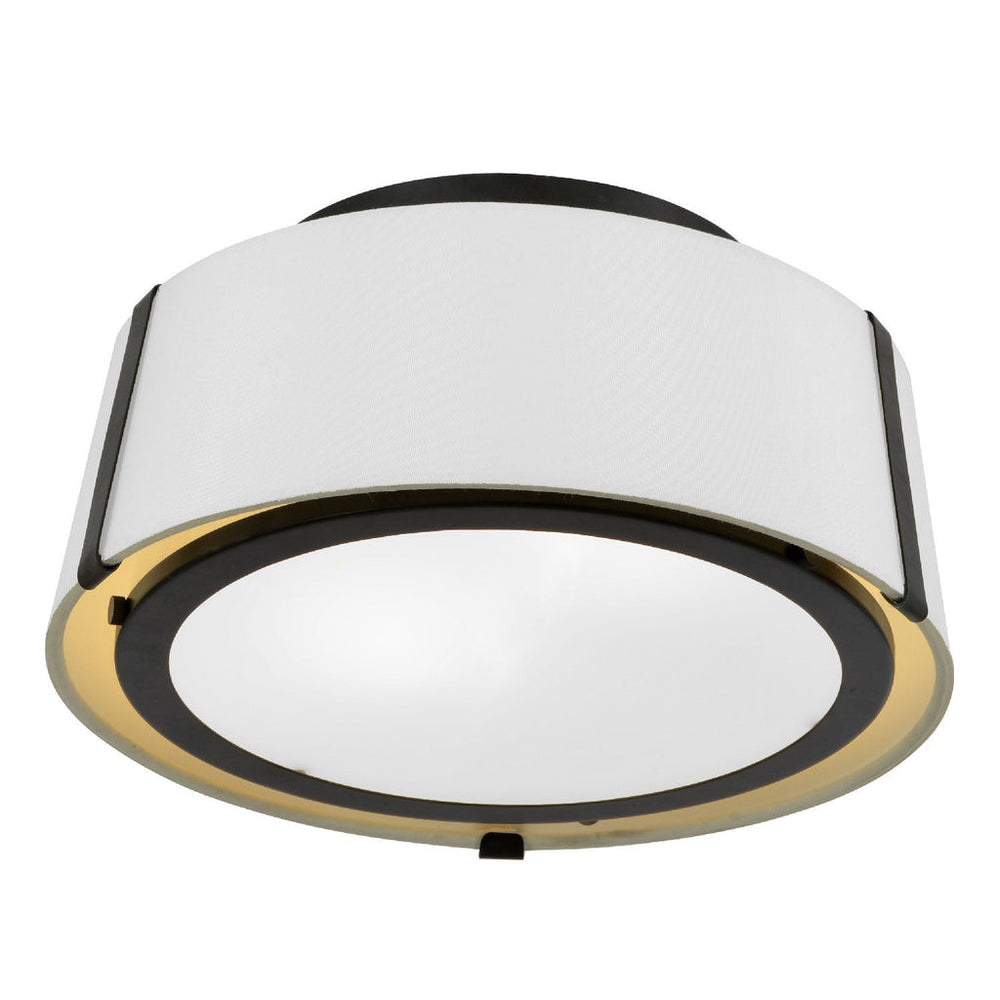 Fulton 2 Light Matte Black Semi Flush Mount Crystorama