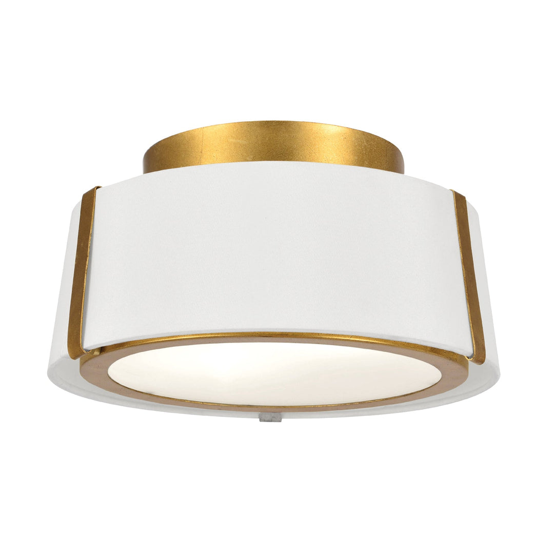 Fulton 2 Light Antique Gold Semi Flush Mount Crystorama