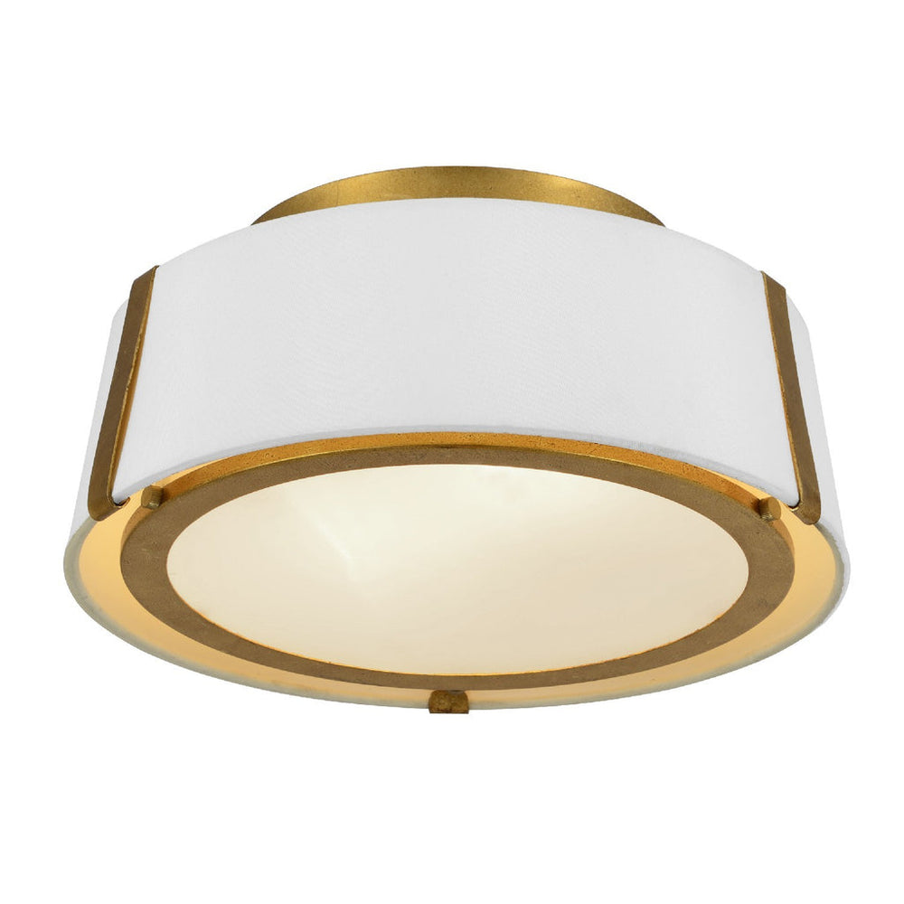 Fulton 2 Light Antique Gold Semi Flush Mount Crystorama