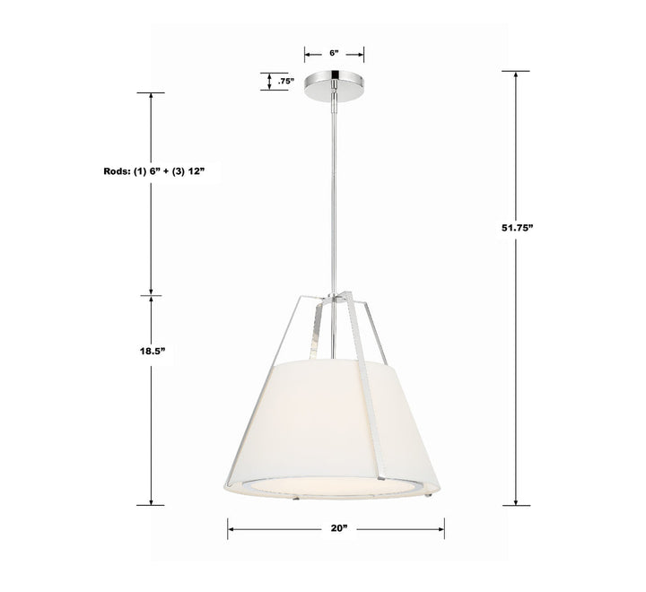 Crystorama Crystorama Fulton 3 Light Polished Nickel Chandelier