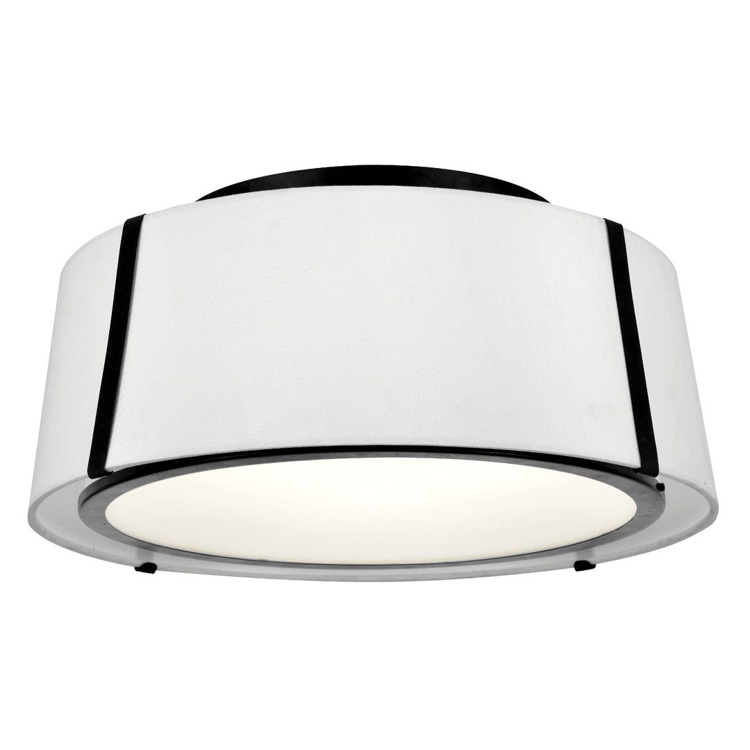 Fulton 3 Light Matte Black Semi Flush Mount Crystorama