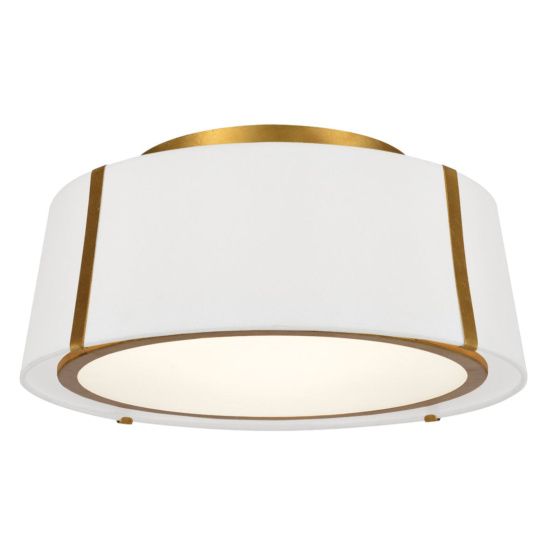 Fulton 3 Light Antique Gold Semi Flush Mount Crystorama