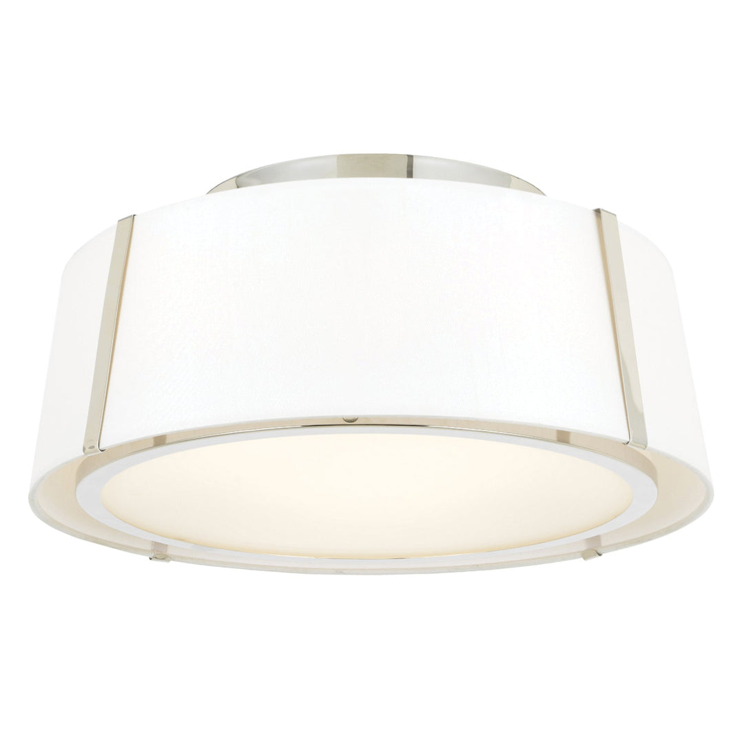 Fulton 3 Light Polished Nickel Semi Flush Mount Crystorama