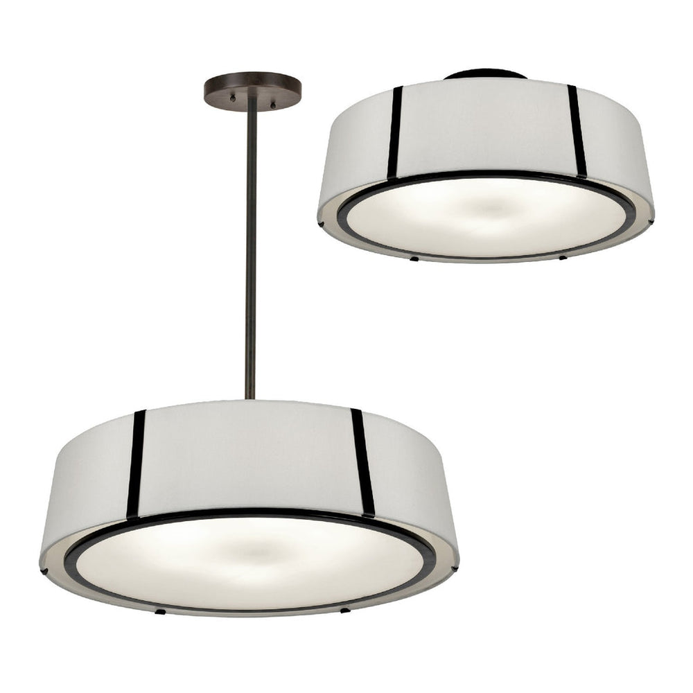 Fulton 6 Light Matte Black Semi Flush Mount Crystorama