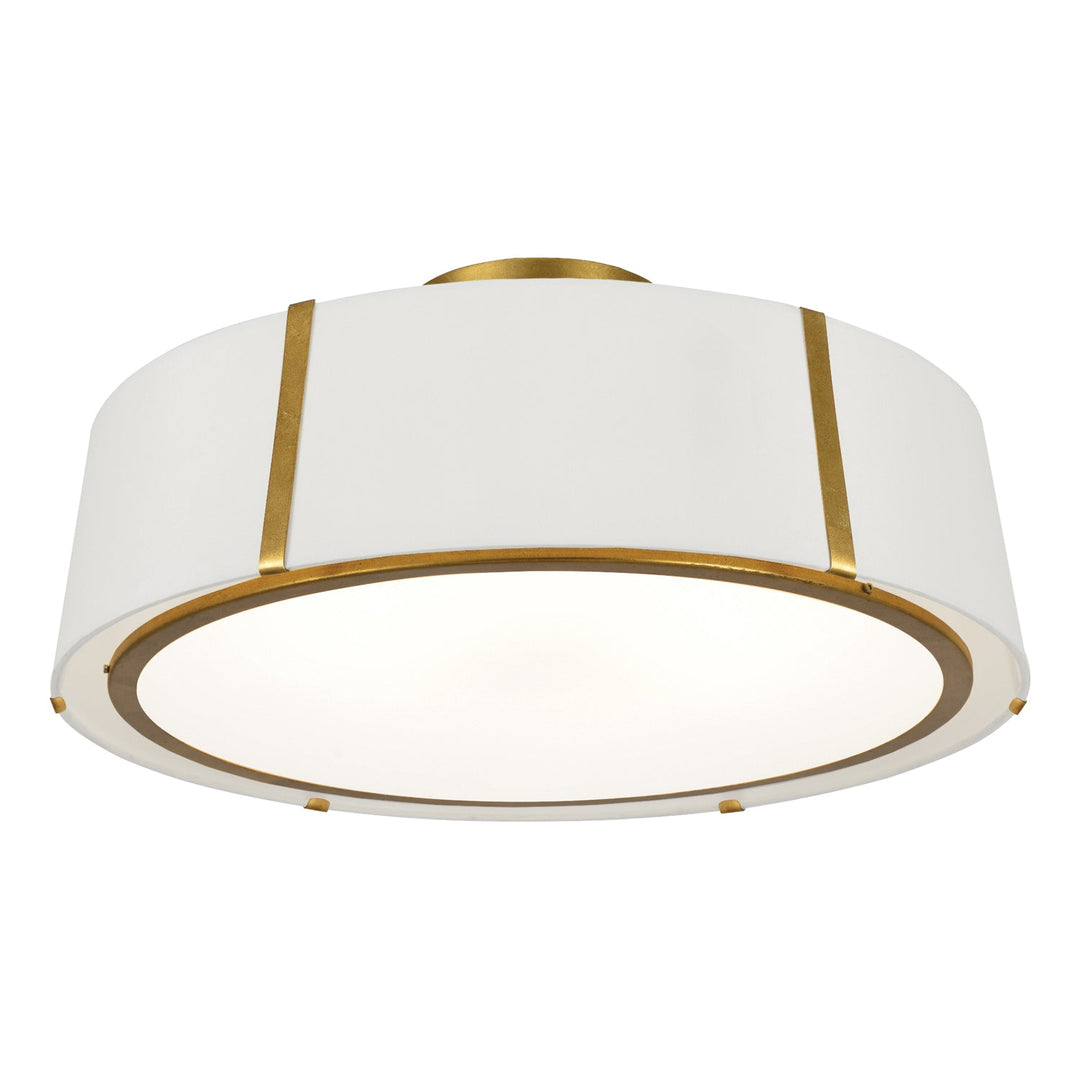 Fulton 6 Light Antique Gold Semi Flush Mount Crystorama