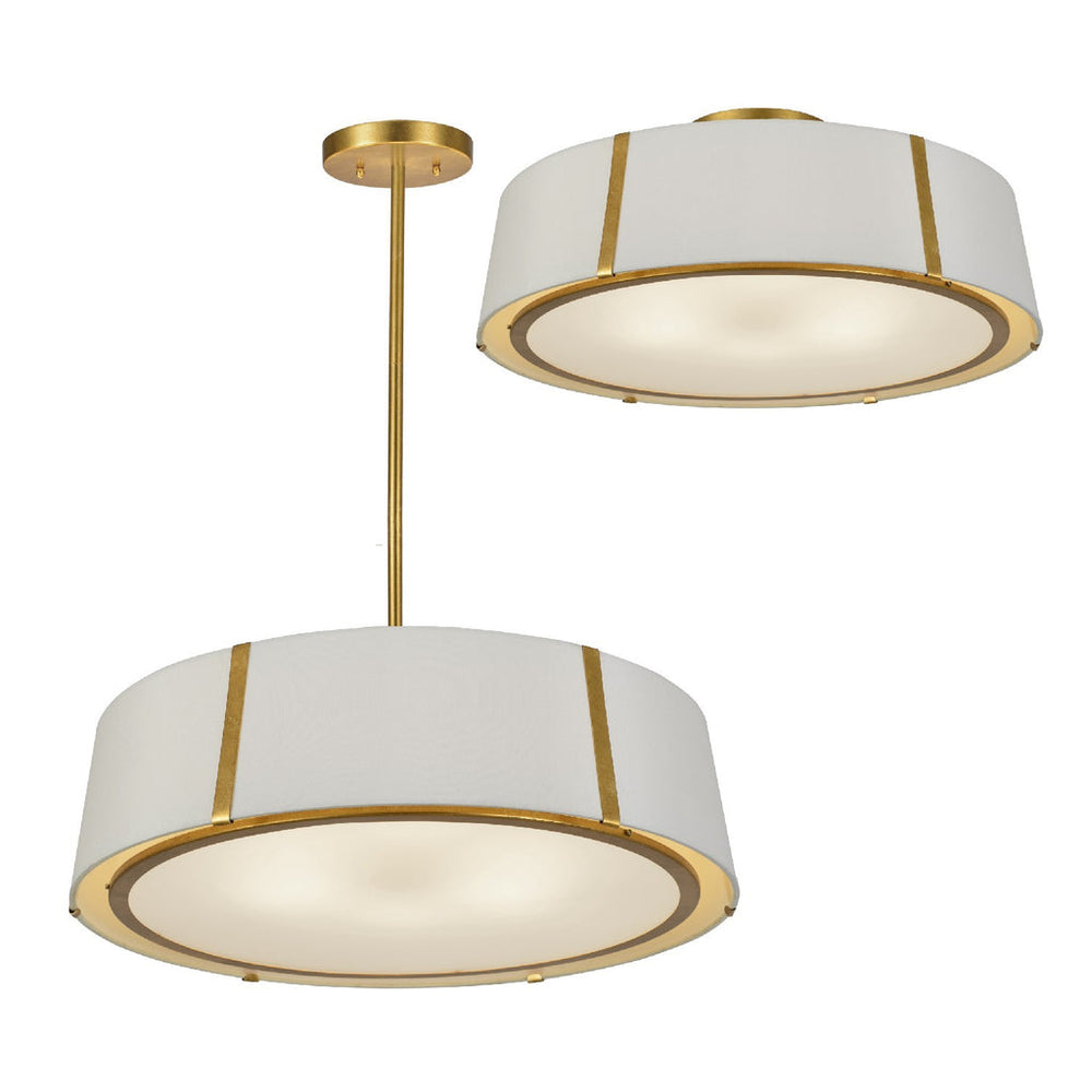 Fulton 6 Light Antique Gold Semi Flush Mount Crystorama