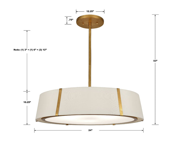 Crystorama Crystorama Fulton 6 Light Antique Gold Chandelier