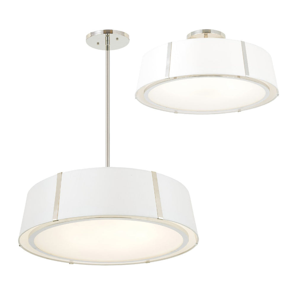 Fulton 6 Light Polished Nickel Semi Flush Mount Crystorama