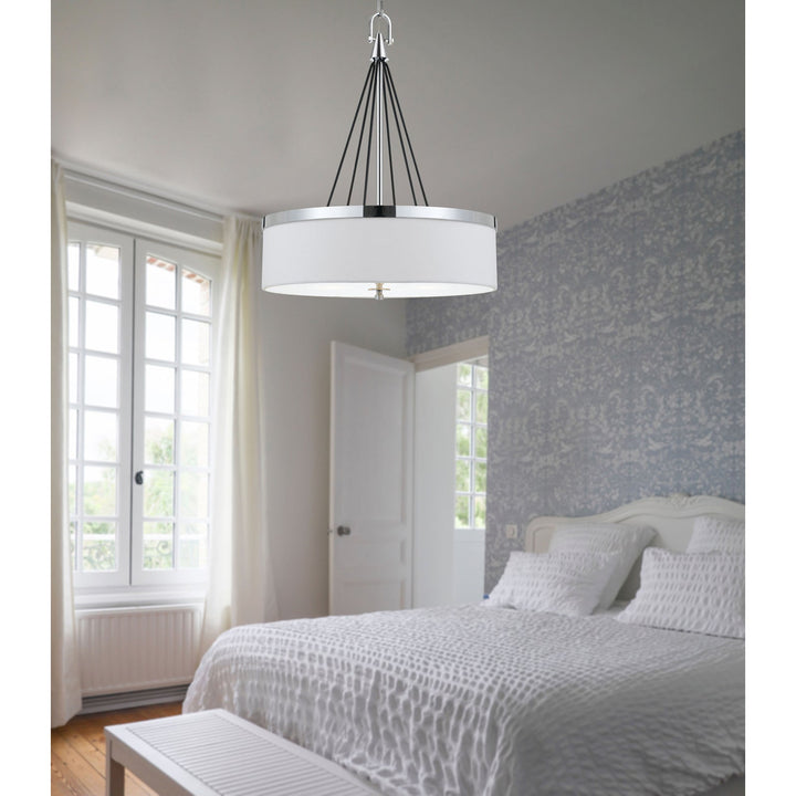60W X 3 RIMINI PENDANT FIXTURE WITH HARDBACK FABRIC SHADE Cal Lighting