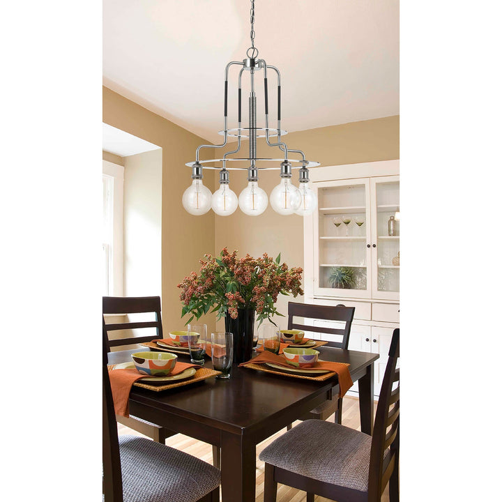 60W X 5 TRANSFORMERMETAL  CHANDELIER (EDISON BULBS INCLUDED) Cal Lighting
