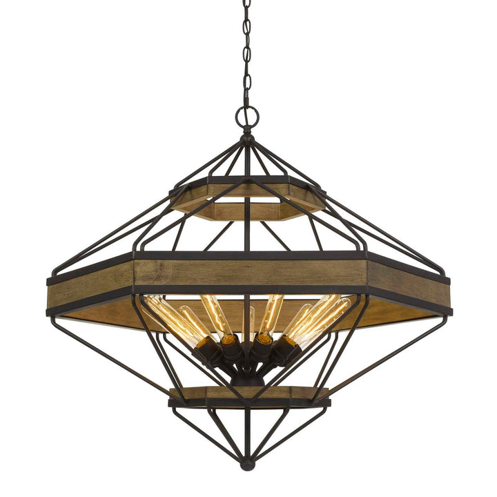 ALICANTE 60W X 9 PINE WOOD/METAL CHANDELIER  (EDISON BULBS NOT INCLUDED) Cal Lighting