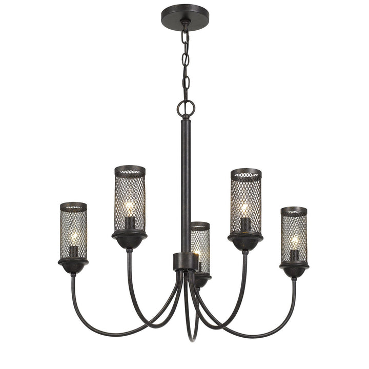 FULTON METAL CHANDELIER WITH MESH METAL SHADE Cal Lighting