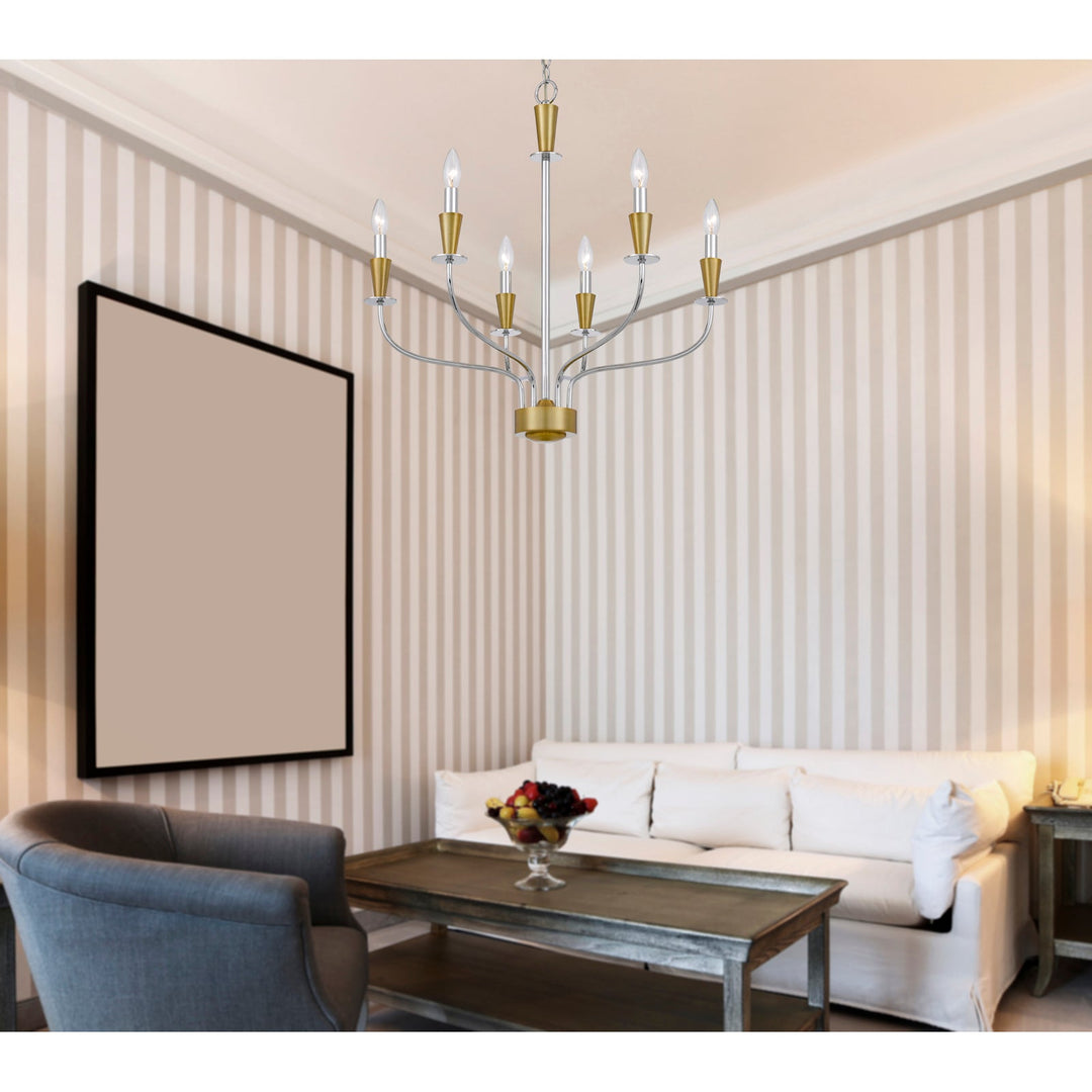 60W X 4 WESTON METAL CHANDELIER Cal Lighting