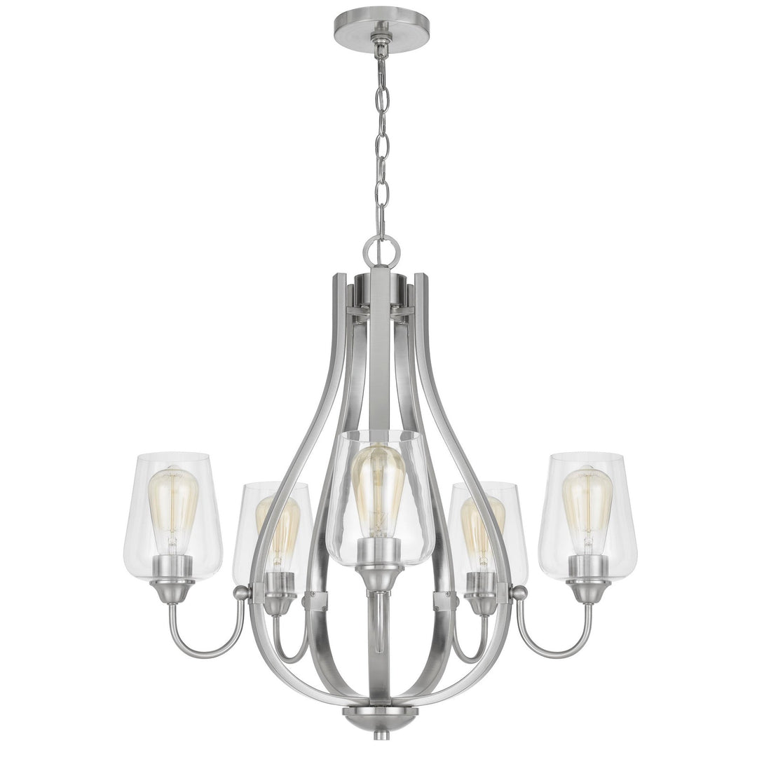NEWPORT METAL CHANDELIER WITH GLASS SHADES Cal Lighting