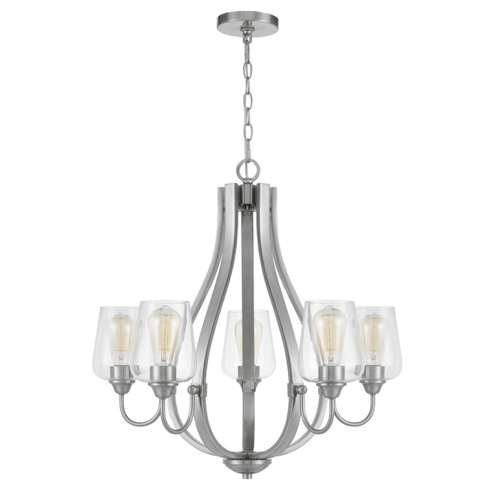 NEWPORT METAL CHANDELIER WITH GLASS SHADES Cal Lighting