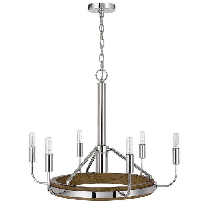 SALUDA 60W X 6 METAL CHANDELIER AND A GU10 6W LED DOWNLIGHT (LED BULB INCLUDED) Cal Lighting