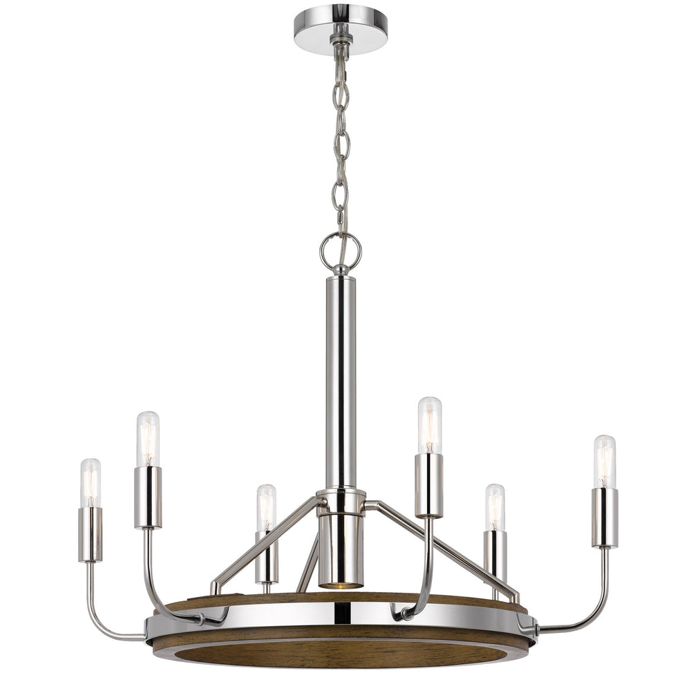 SALUDA 60W X 6 METAL CHANDELIER AND A GU10 6W LED DOWNLIGHT (LED BULB INCLUDED) Cal Lighting