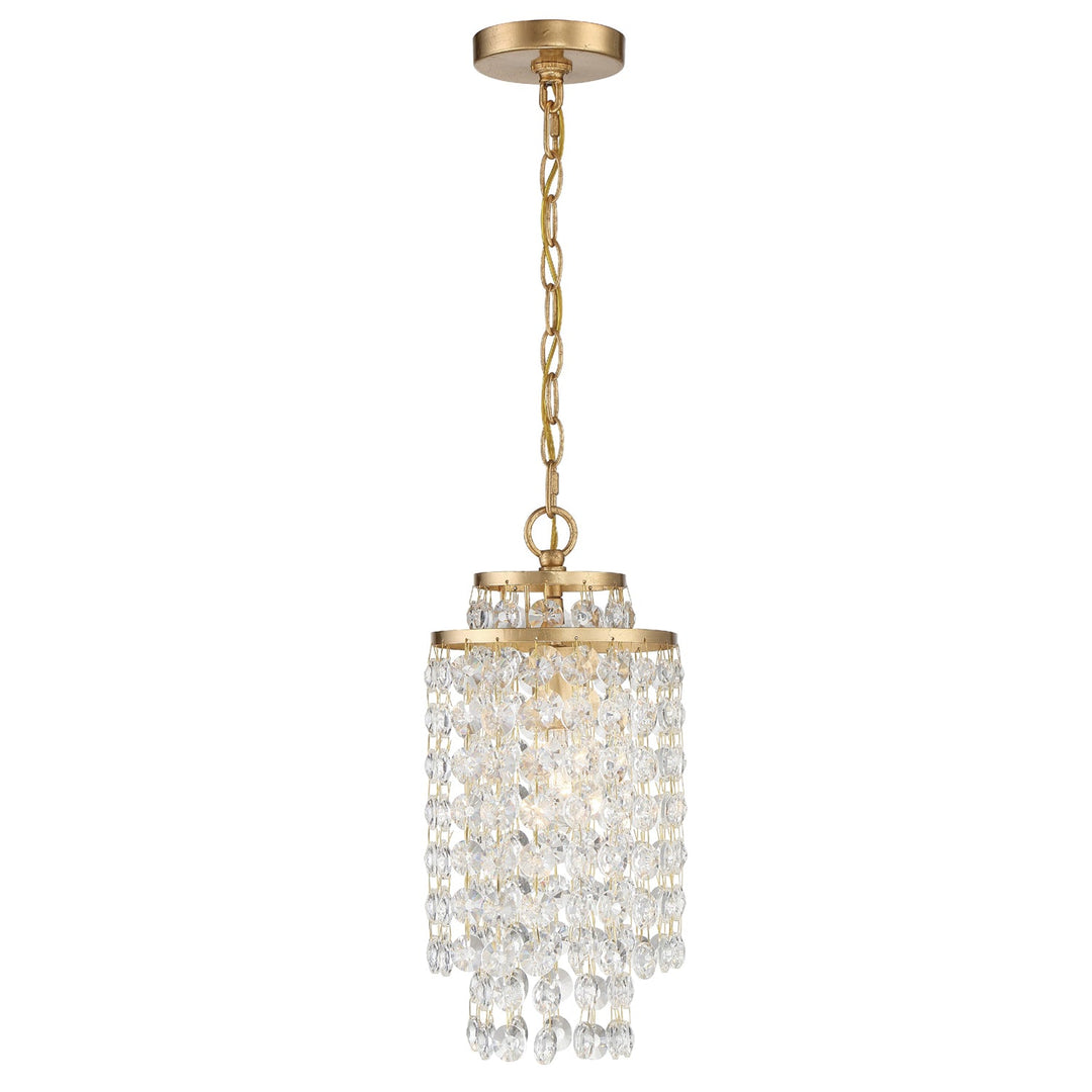Crystorama Crystorama Gabrielle 1 Light Antique Gold Mini Pendant