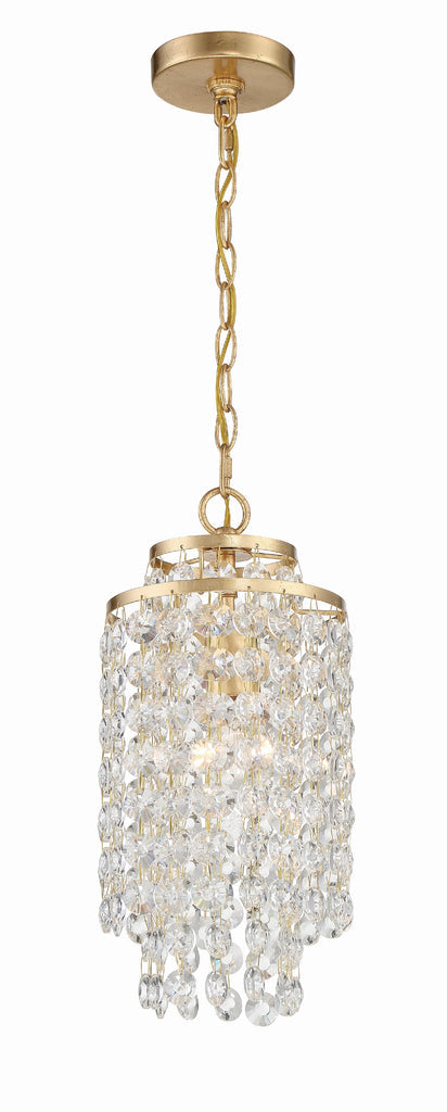 Crystorama Crystorama Gabrielle 1 Light Antique Gold Mini Pendant