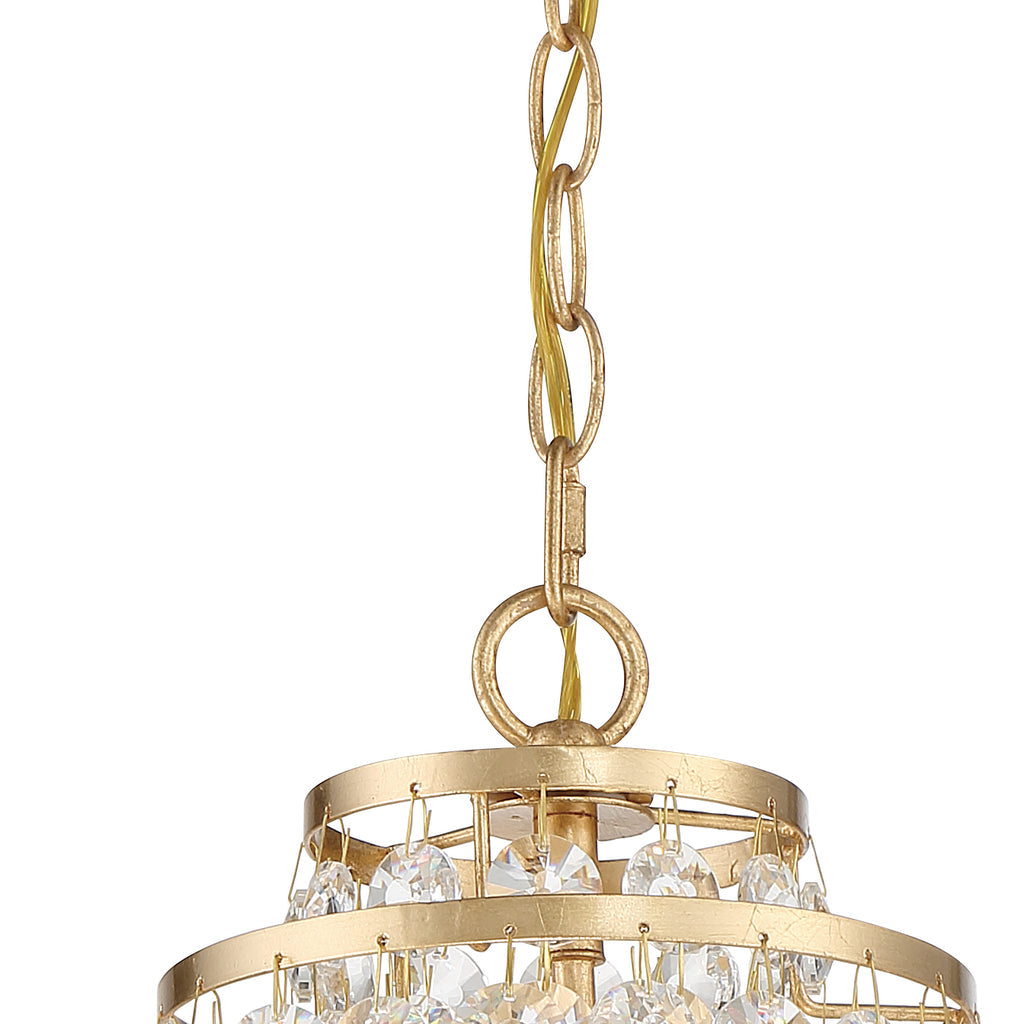 Crystorama Crystorama Gabrielle 1 Light Antique Gold Mini Pendant