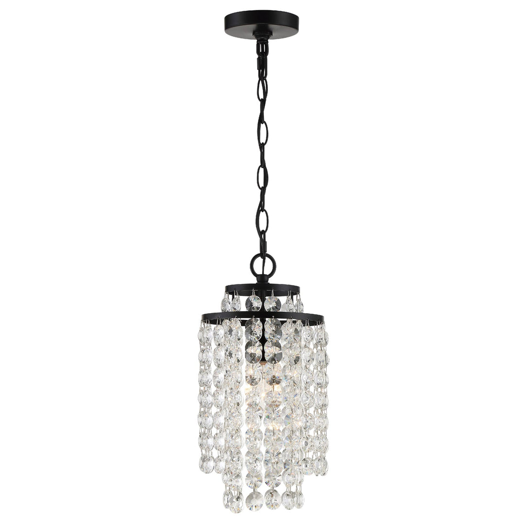 Crystorama Crystorama Gabrielle 1 Light Matte Black Mini Pendant