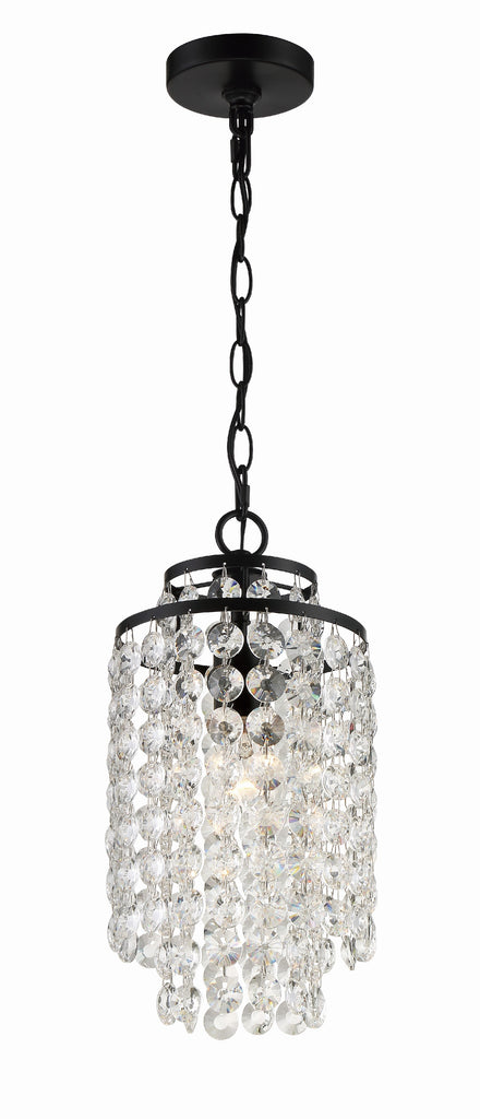 Crystorama Crystorama Gabrielle 1 Light Matte Black Mini Pendant