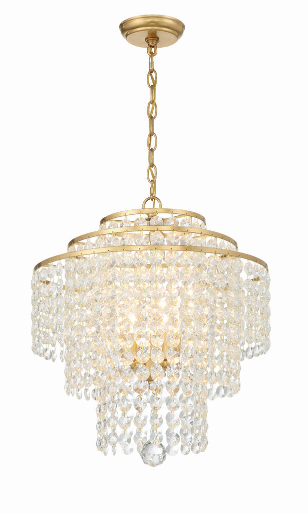 Crystorama Crystorama Gabrielle 4 Light Antique Gold Chandelier
